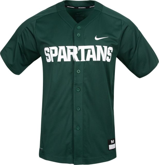 Michigan State University Full Button Replica Baseball Jersey