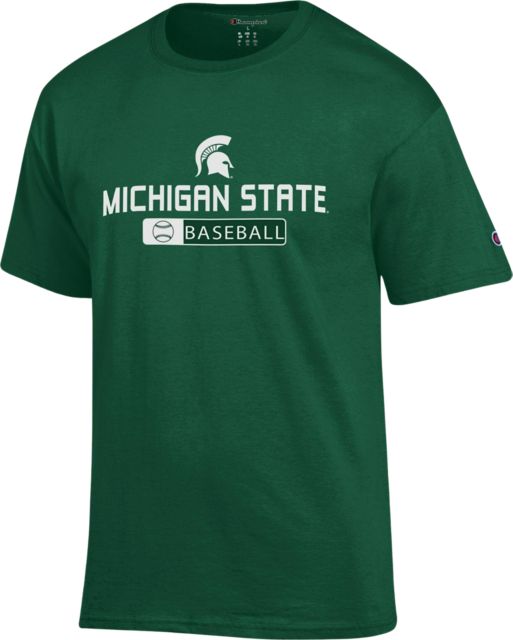 Michigan State University Baseball T-Shirt | Champion Products | Dark Green | 2XLarge
