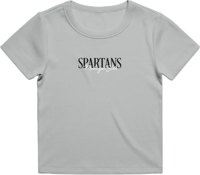 Michigan State University Spartans Women's Ribbed Short Sleeve T-Shirt