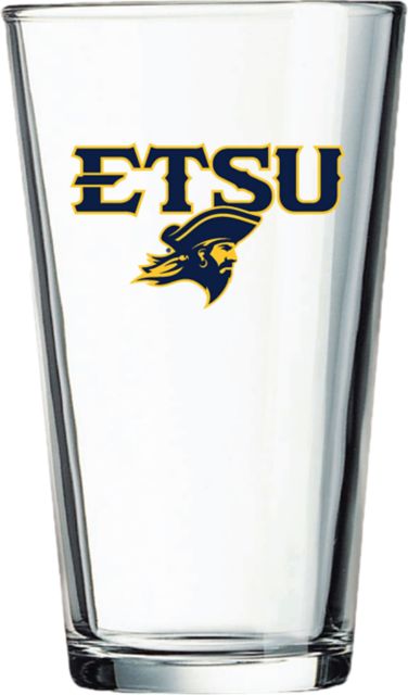 East Tennessee State University 16 oz. Glass