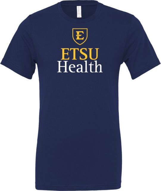 ETSU Bella + Canvas Jersey Cotton T Shirt ETSU Shield ETSU Health Stacked - ONLINE ONLY