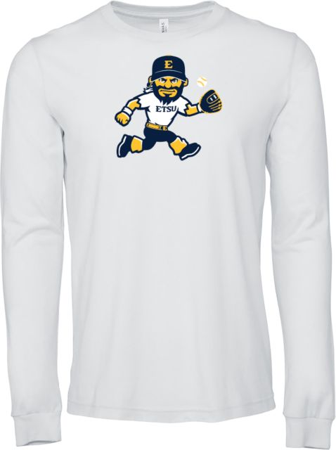 ETSU Bella + Canvas Jersey Cotton Long Sleeve T Shirt ETSU Running Bucky Baseball - ONLINE ONLY
