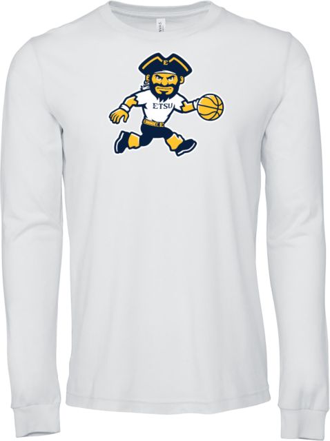 ETSU Bella + Canvas Jersey Cotton Long Sleeve T Shirt ETSU Running Bucky Basketball - ONLINE ONLY