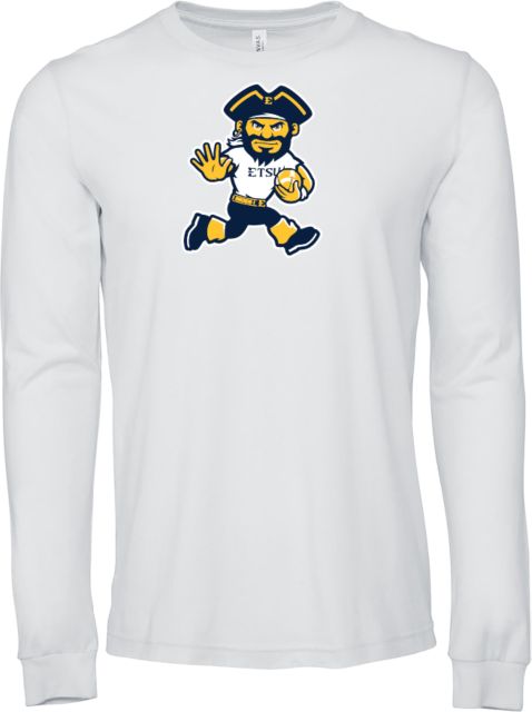 ETSU Bella + Canvas Jersey Cotton Long Sleeve T Shirt ETSU Running Bucky Football - ONLINE ONLY