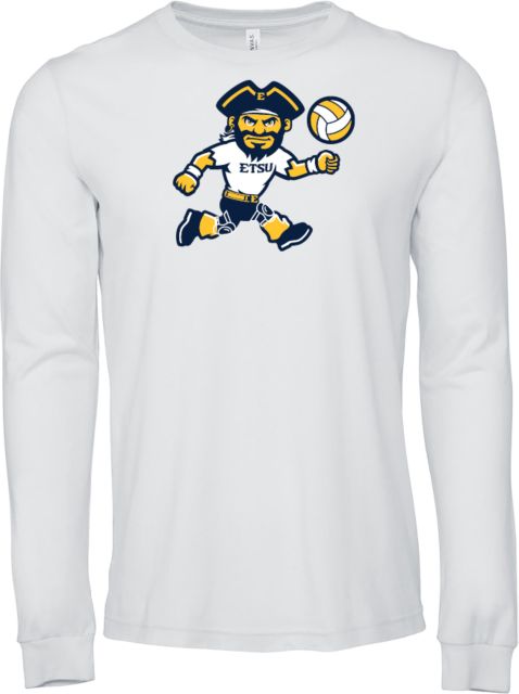 ETSU Bella + Canvas Jersey Cotton Long Sleeve T Shirt ETSU Running Bucky Volleyball - ONLINE ONLY