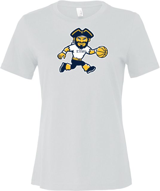 ETSU Bella + Canvas Womens Relaxed Cotton T Shirt ETSU Running Bucky Basketball - ONLINE ONLY