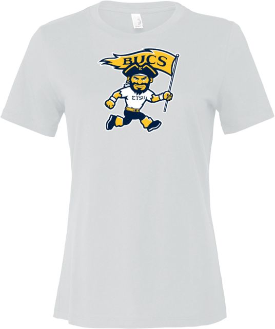 ETSU Bella + Canvas Womens Relaxed Cotton T Shirt ETSU Running Bucky Flag - ONLINE ONLY
