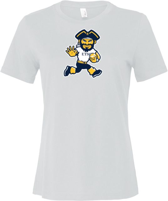 ETSU Bella + Canvas Womens Relaxed Cotton T Shirt ETSU Running Bucky Football - ONLINE ONLY