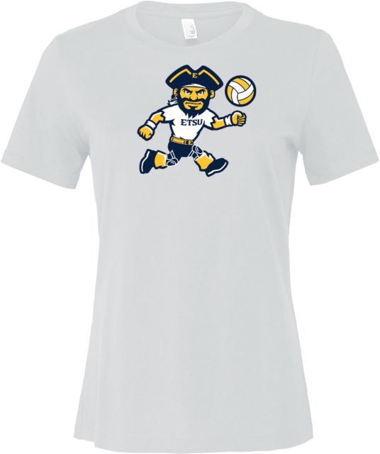 ETSU Bella + Canvas Womens Relaxed Cotton T Shirt ETSU Running Bucky Volleyball - ONLINE ONLY