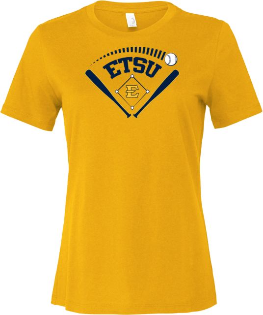 ETSU Bella + Canvas Womens Relaxed Cotton T Shirt ETSU Baseball Graphic - ONLINE ONLY