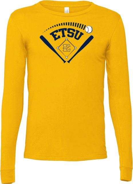 ETSU Bella + Canvas Jersey Cotton Long Sleeve T Shirt ETSU Baseball Graphic - ONLINE ONLY