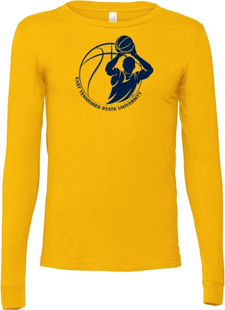 ETSU Bella + Canvas Jersey Cotton Long Sleeve T Shirt ETSU Basketball Graphic - ONLINE ONLY