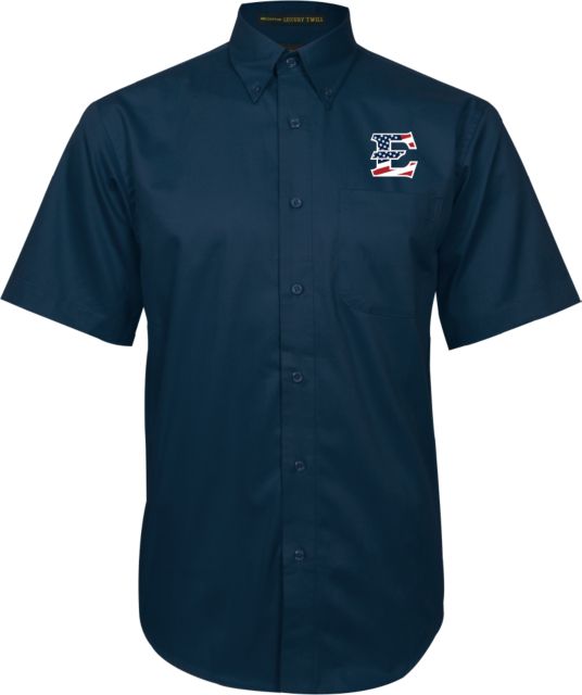 ETSU Twill Button Down Short Sleeve ETSU Patriotic E - ONLINE ONLY