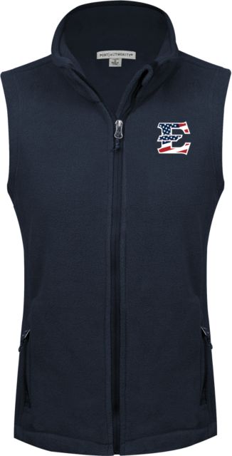 ETSU Womens Fleece Full Zip Vest ETSU Patriotic E - ONLINE ONLY