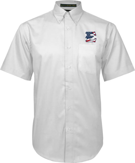 ETSU Twill Button Down Short Sleeve ETSU Patriotic E - ONLINE ONLY