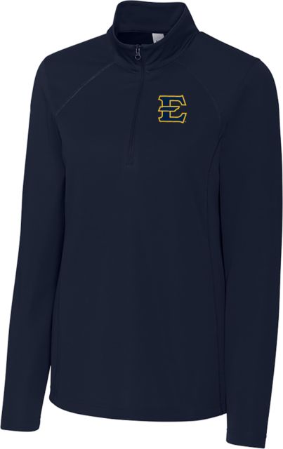 ETSU C&B Womens Dark Clique Ice Pique Half Zip ETSU Athletic Mark E - ONLINE ONLY