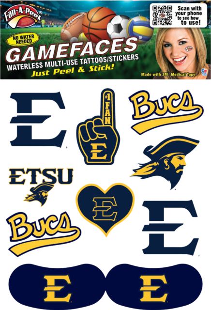 East Tennessee State University Game Face Tattoos