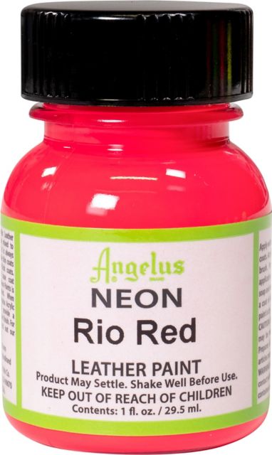 Angelus Neon Leather Paint, 1 oz., Rio Red - Sam Flax Atlanta