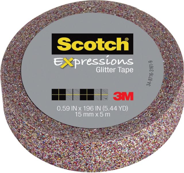 Washi Tape Glitter Multi Colored .59 Inch