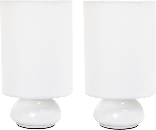 Simple Designs Gemini Colors 2 Pack Mini Touch Table Lamp Set with Fabric  Shades, White - ONLINE ONLY: Centre College