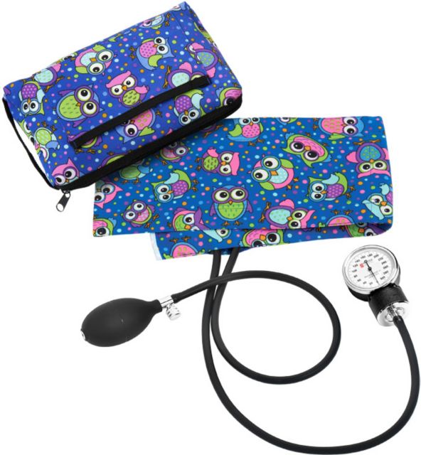 PREMIUM ANEROID SPHYGMOMANOMETER WITH MATCHING CARRY CASE-PARTY OWLS ROYAL