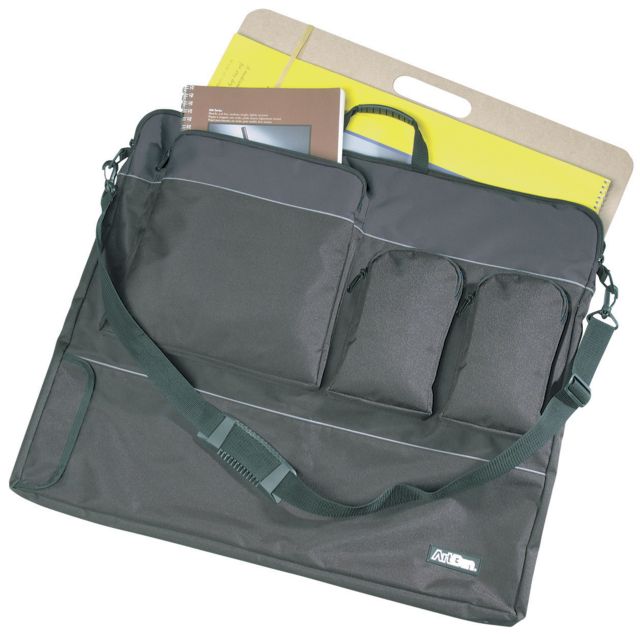 TOTE FOLIO SOFTSD BLK/GRY27X23