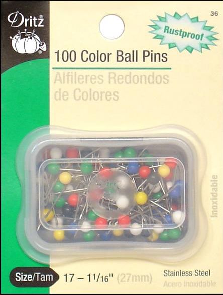 Dritz Pins Color Ball 1.06'' Stainless 100pc