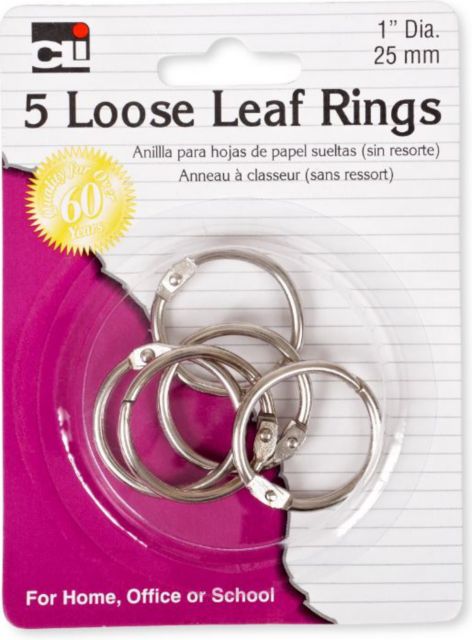 LOOSELEAF RINGS 1IN 5PK: University of Washington Tacoma
