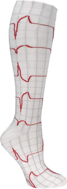 12IN PREMIUM KNIT COMPRESSION SOCKS-EKG HEARTBEAT