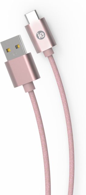 iEssentials 10ft Braided USB-C to USB A Cable Rose Gold - ONLINE ONLY