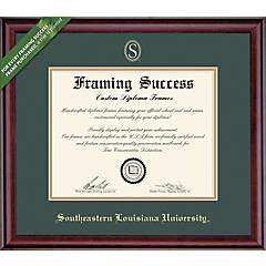 Signature Announcements Southeastern-Louisiana-University Undergraduate Professional/Doctor Sculpted Foil Seal & Name Graduation Diploma Frame 16 x 16 Matte Mahogany