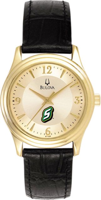 Bulova Ladies' Gold and Leather Watch - ONLINE ONLY