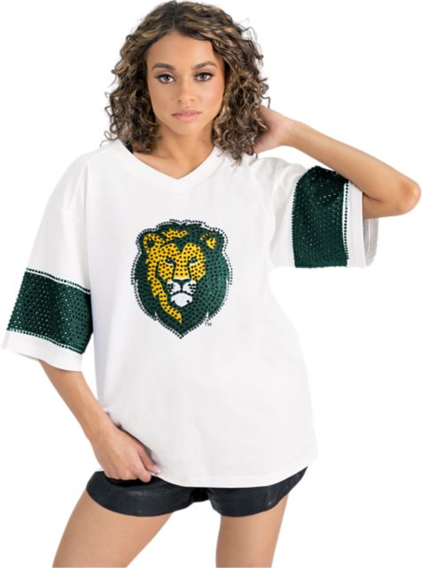 Southeastern Louisiana University Women's Half Sleeve Tee with Rhinestone Overlay Stripe Detail