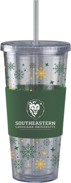 Southeastern Louisiana University Straw Snowflake Tumbler