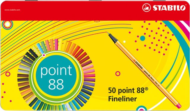 STABILO POINT 88 50 PIECE TIN