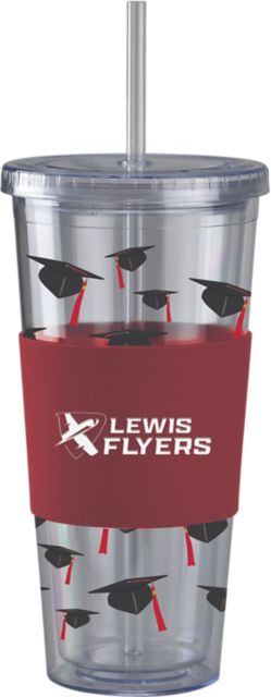 Lewis University Acrylic Tumbler with Straw