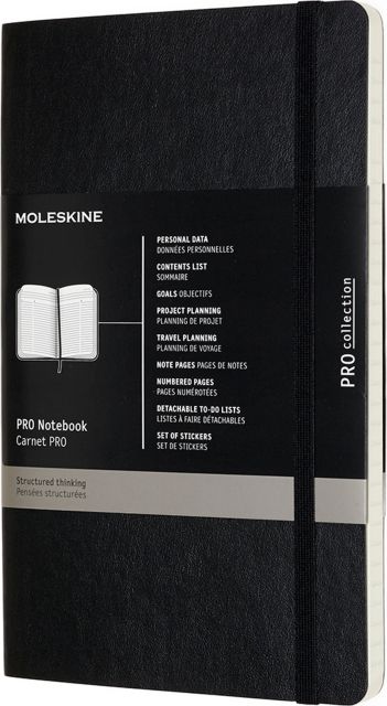 Moleskine Pro Notebook Large, Black, Soft