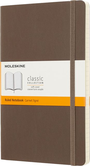 Moleskine Classic Journal Large, Ruled, Earth Brown, Soft