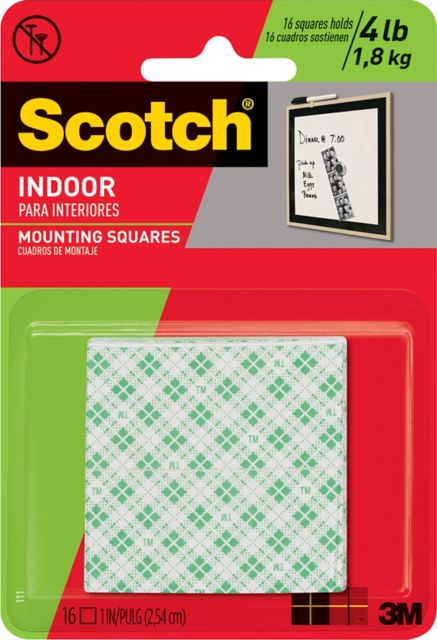 SCOTCH MOUNTING SQUARES #111 16/PACK