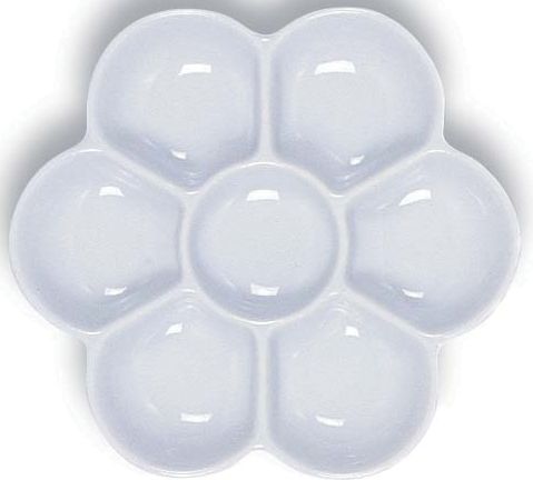 PORCELAIN WATERCOLOR DISH 5-INCH 6-SECTIONS