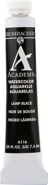 ACADEMY WATERCOLOR LAMP BLACK 7.5ML