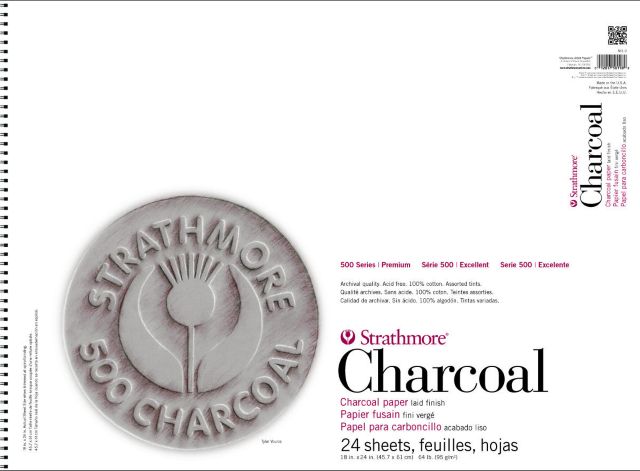 Strathmore Charcoal 500 18 x 24 Spiral Bound Assorted 24 Sheets