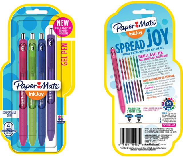 GEL PM INKJOY .7MM 4CD FASHION