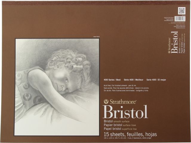 Bristol 400 Series 2Ply Smooth 18X24 Tape Bound 15/Sheets