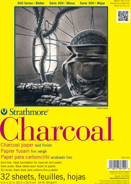 CHARCOAL 300 9X12 TAPE BOUND 32 SHEETS