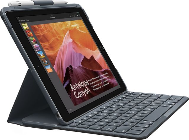 Logitech Slim Folio Keyboard/Cover Case for iPad 2018/2017 Black - ONLINE ONLY