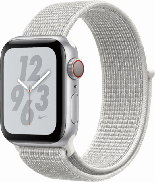 Apple Watch Nike Series 4 GPS Cellular 40mm Silver Aluminum Case with Summit White Nike Sport Loop ONLINE ONLY Dallas College