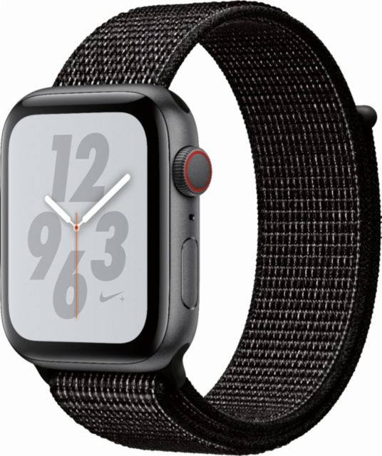 Apple Watch Nike Series 4 GPS Cellular 44mm Space Gray Aluminum Case with Black Nike Sport Loop ONLINE ONLY