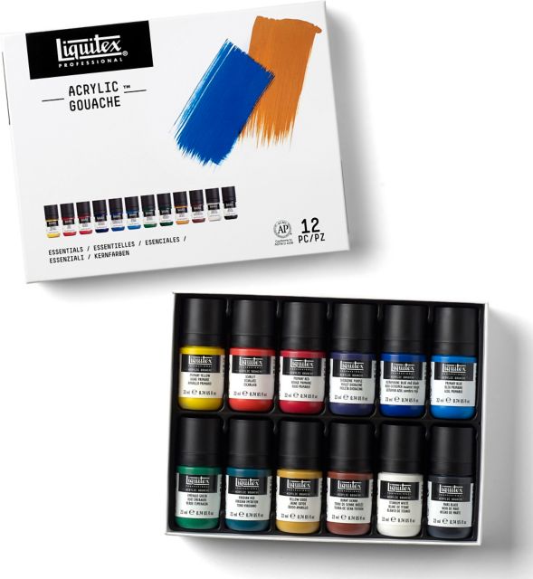 ACRYLIC GOUACHE SET 22ML 12 COLOR ESSENTIALS