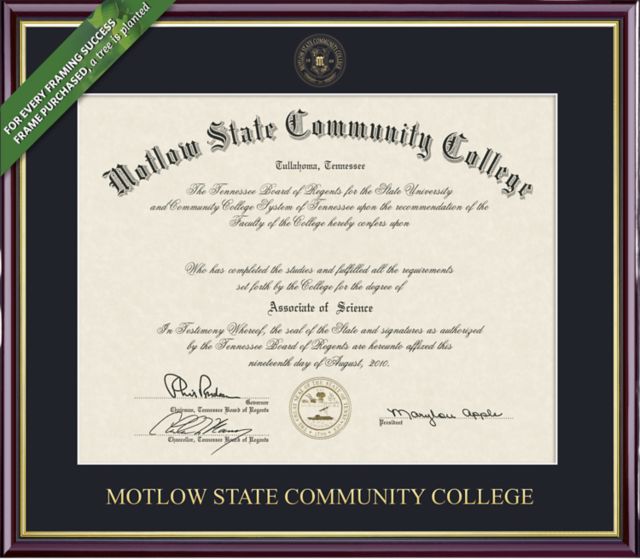 Motlow State Community College 8.5'' x 11'' Value Price Academic Diploma Frame